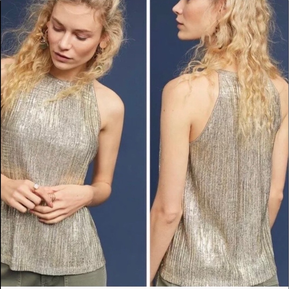 Maeve for Anthropolgy Foil Top NWT